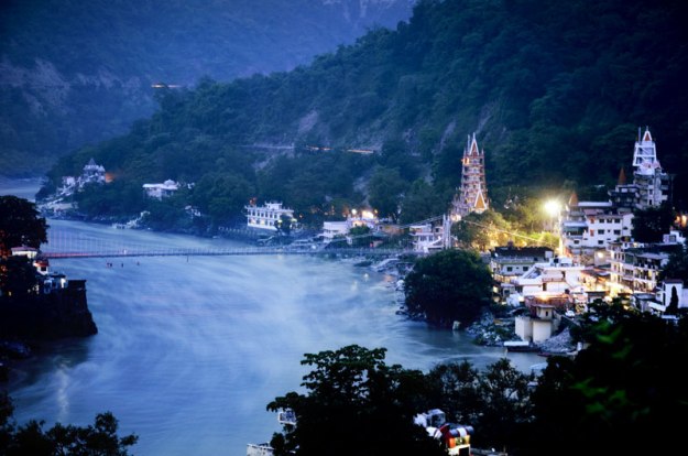 The spiritual supermarket, Rishikesh, at dusk