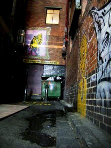 11:06 pm, 'Thou Shalt Pray', Off Meyers Place.